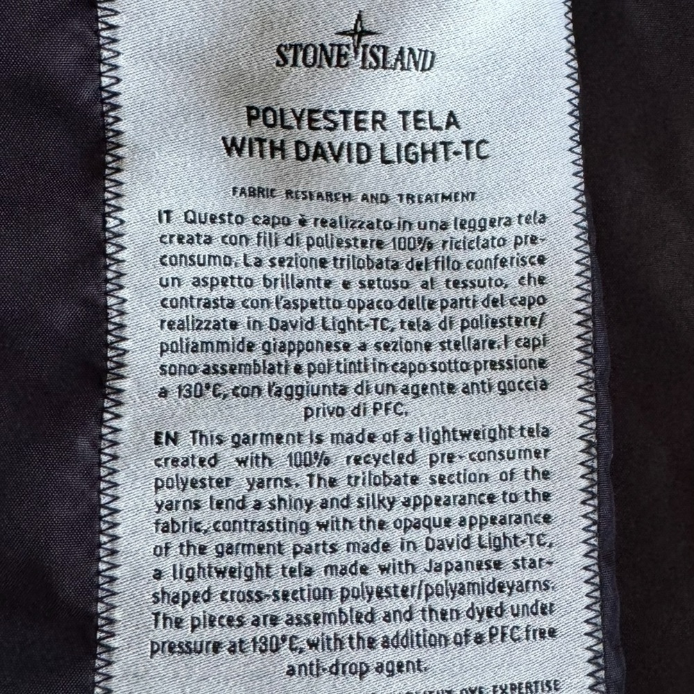 STONE ISLAND Blue/Black TELA Technology Lightweight Jacket sz.M, 100%Genuine,NWT - Picture 9 of 11